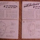 1975 Fundimensions instruction sheets (directions) for Werewolf & Mummy model kits