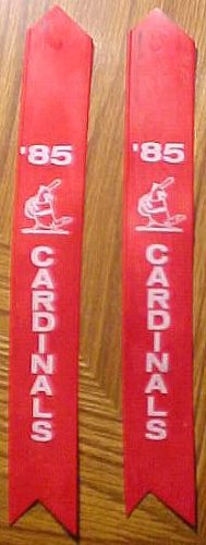 1985 MLB Baseball playoffs St. Louis Cardinals flags / ribbons