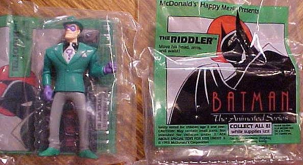 Batman Animated Series Riddler 1993 Mcdonalds Happy Meal Toy, Mip Never 