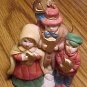 Carolers Christmas tree Ornament (or free standing figure), ceramic/porcelain, 3.25" tall