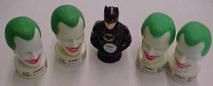 Batman figure & Joker head candy containers - 1989, NM some still filled with candy!