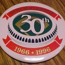 St. Louis Busch Stadium 30th Anniversary metal pin button, 1996, 3" , NM