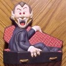 Dracula vampire ceramic figure w/ red light up eyes - nightlight? Handpainted