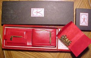 Early 1960's Samson Top Grain Red Cowhide Wallet & Key Holder, unused - MIB
