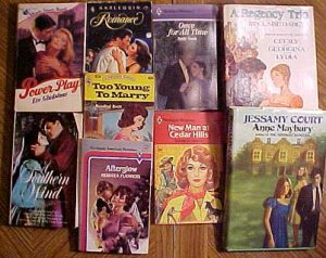 9 assorted old romance novels books HC & SC hardcover & paperbacks,