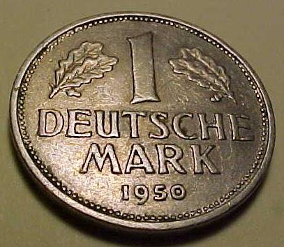 1950 German 1 Deutsche Mark coin