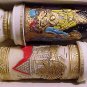 Christmas candles & stand ensemble set - Santa Sleigh Ride & Holy Night, MIB very detailed