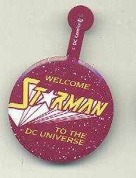 Starman comic book promo pin button, 1980's, mint, DC comics