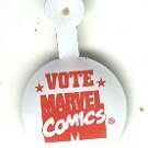 Marvel vs DC comic book promo pin button - Vote Marvel Comics version, mint