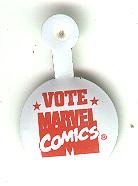 Marvel vs DC comic book promo pin button - Vote Marvel Comics version, mint
