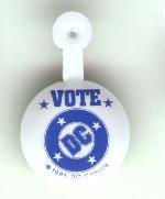 Marvel vs DC comic book promo pin button - Vote DC Comics version, mint