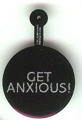 Get Anxious comic book promo pin button, mint, Vertigo DC comics