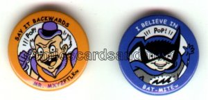 Batmite & Mr. Mxyzptlk comic book promo pin buttons, 2000, mint, DC comics, Batman & Robin, Superman