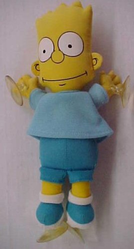 The Simpsons - Bart Simpson window stick plush doll figure, 1990, w/ suction cups