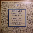 MMS Mozart Symphony #17 & #41 10" LP record album, 1950's, EX