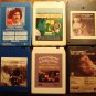 Country Music 8-track tapes assortment #7, 6 tapes - Jerry Lee Lewis Glen Campbell Tom T. Hall, MORE