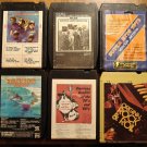 Rock & Pop music of the 1950's 60's & 70's 8-Track tape assortment, 6 tapes Beach Boys Turtles MORE