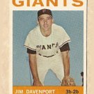 1964 Topps baseball card #82 (B) Jim Davenport VG (very light crease) San Francisco Giants