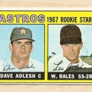 1967 Topps baseball card #51  Dave Adlesh & Wes Bales RC EX Houston Astros