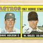 1967 Topps baseball card #51  Dave Adlesh & Wes Bales RC EX Houston Astros