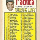 1967 Topps baseball card #62 (B) 1st Series checklist VG (marked, but in nice shape)