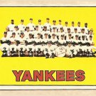 1967 Topps baseball card #131 New York Yankees team VG