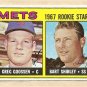 1967 Topps baseball card #287 Greg Gossen & Bart Shirley RC EX New York Mets