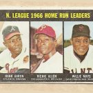 1967 Topps baseball card #244 HR Leaders - Hank Aaron, Richie Allen, Willie Mays - Good