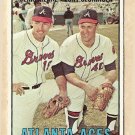 1967 Topps baseball card #396 Atlanta Braves Aces - Denis Menke & Tony Cloninger VG