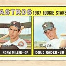 1967 Topps baseball card #412 Norm Miller & Doug Rader RC EX Houston Astros