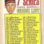 1967 Topps baseball card #531 7th Series checklist (Brooks Robinson) marked VG