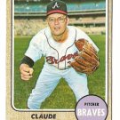1968 Topps baseball card #166 Claude Raymond - good Atlanta Braves