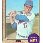 1968 Topps baseball card #572 Don Bosch Nm (miscut) New York Mets