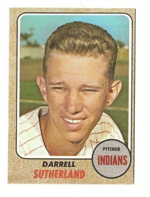 1968 Topps baseball card #551 (B) Darrell Sutherland EX/NM Cleveland Indians