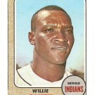 1968 Topps baseball card #568 Willie Smith EX (miscut) Cleveland Indians