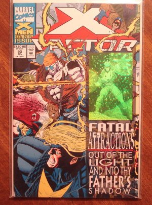 Marvel Comics - X-Factor #92 comic book w/ holo-foil card on the cover, NM/M