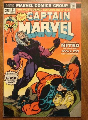 Captain Marvel #34 (1974) comic book, Fine condition - Marvel Comics