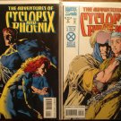 Adventures of Cyclops & Phoenix #'s 1 & 2 comic book - Marvel Comics, X-Men, mutants