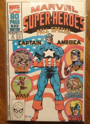 Marvel Super-Heroes 1990 Fall Special comic book, Captain America, Hulk, Wasp, Captain Marvel