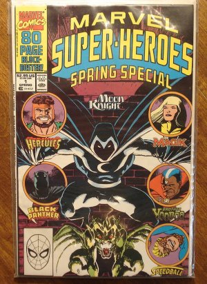 Marvel Super-Heroes 1990 Spring Special comic book, Moon Knight, Hercules, Black Panther, Magik