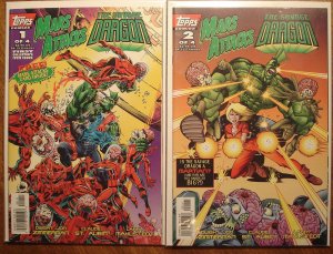 Mars Attacks / The Savage Dragon #'s 1 & 2 comic book - Topps comics