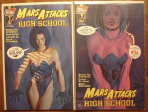 Mars Attacks High School #'s 1 & 2 comic book - Topps comics