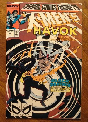 Marvel Comics Presents #27 comic book, Havok, Black Panther