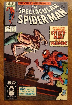 Peter Parker, The Spectacular Spider-man (spiderman) comic book #179 Marvel Comics