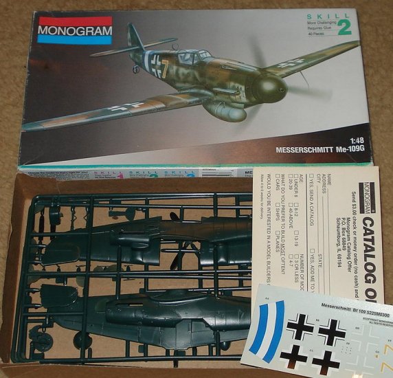 Monogram Messerschmitt Me-109G WWII German airplane model kit MIB ...