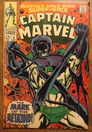 Captain Marvel #5 comic book 1968, Very Fine condition, Marvel comics