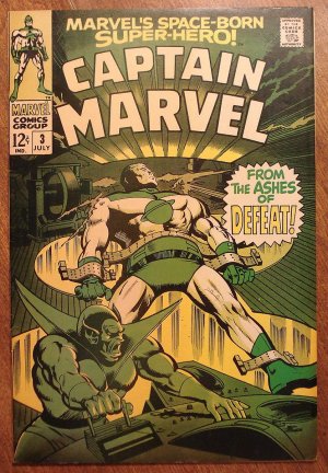 Captain Marvel #3 comic book 1968, Very Fine condition, Marvel comics