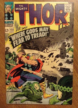 The Mighty Thor #132 comic book, 1966, Marvel Comics, Jack Kirby art, VF condition