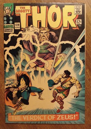 The Mighty Thor #129 comic book, 1966, Marvel Comics, Jack Kirby art, Fine/VF condition