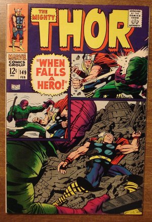 The Mighty Thor #149 comic book, 1967, Marvel Comics, Jack Kirby art, Inhumans story, VG/F condition